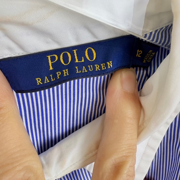 NEW Polo Ralph Lauren MARJORIE Summer Poplin Drop Waist Dress 12 COLLARED PREPPY - Picture 3 of 12